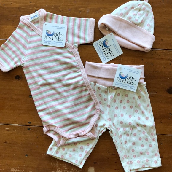 Under The Nile Other - NWT | organic cotton | onesie, hat & pants set